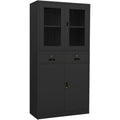 Commode Noire 2 portes moderne