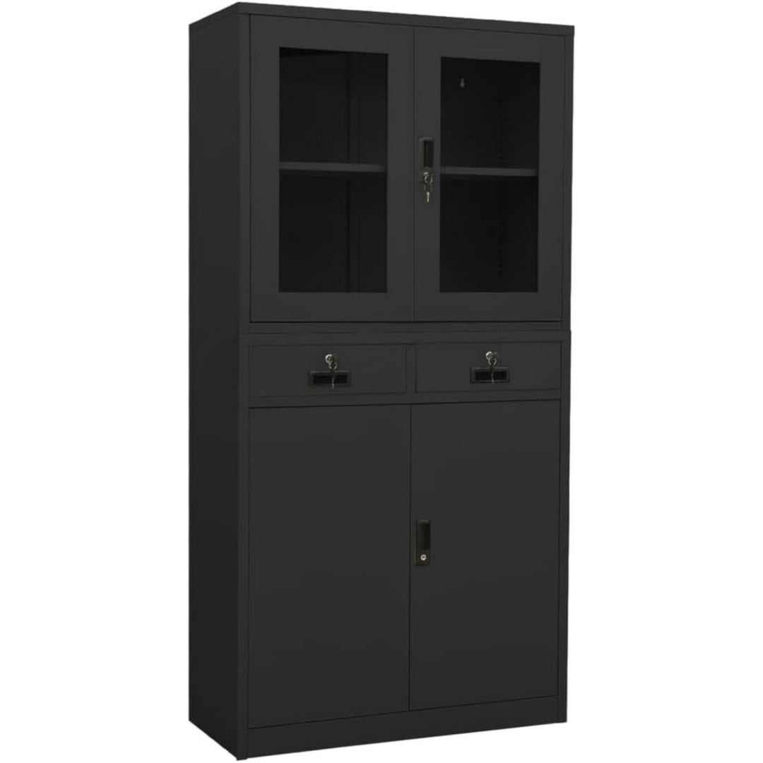 Commode Noire 2 portes moderne