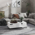 Table basse industriel gris pieds metalliques