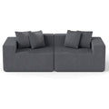 Gris fonce, canape convertible en tissu style vintage