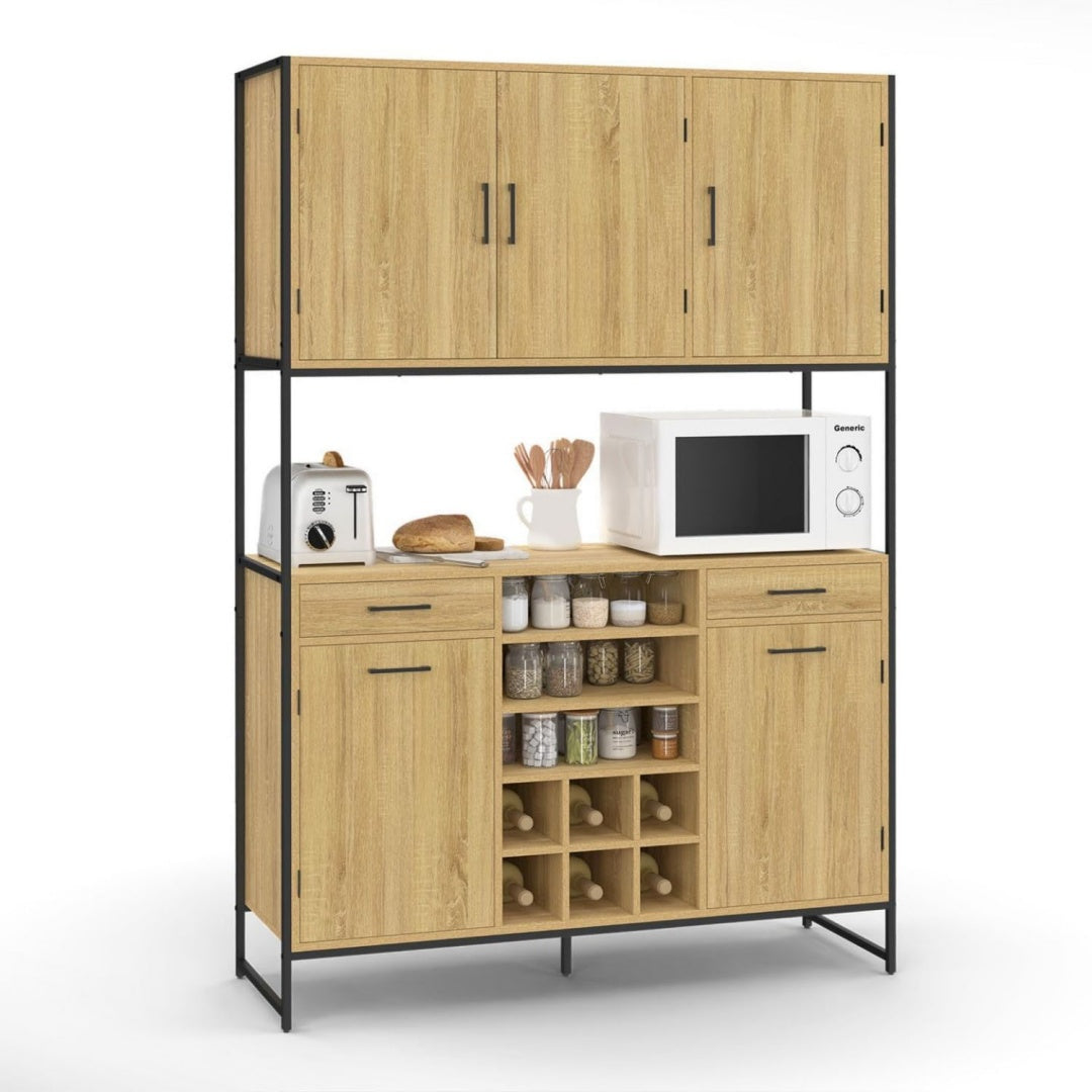 Style industriel buffet marron 120 x 40 x 176 cm
