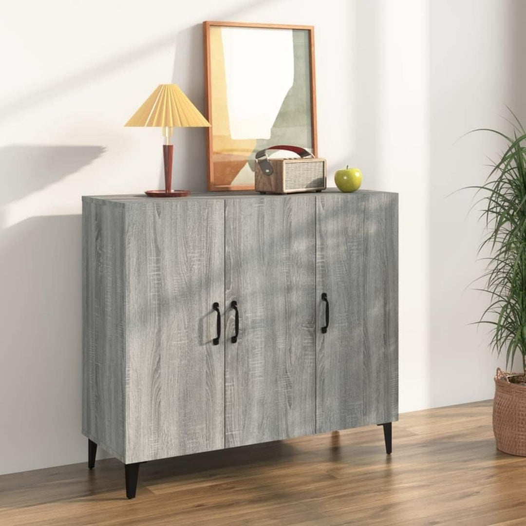 Gris mat, meuble de rangement en bois 90 x 34 x 80 cm
