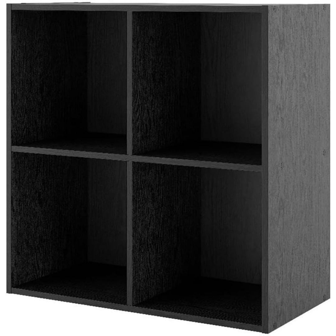 Bibliotheque gris fonce, hevea, style contemporain
