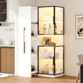 Vitrine gris clair 70 x 38 x 160 cm verre trempe