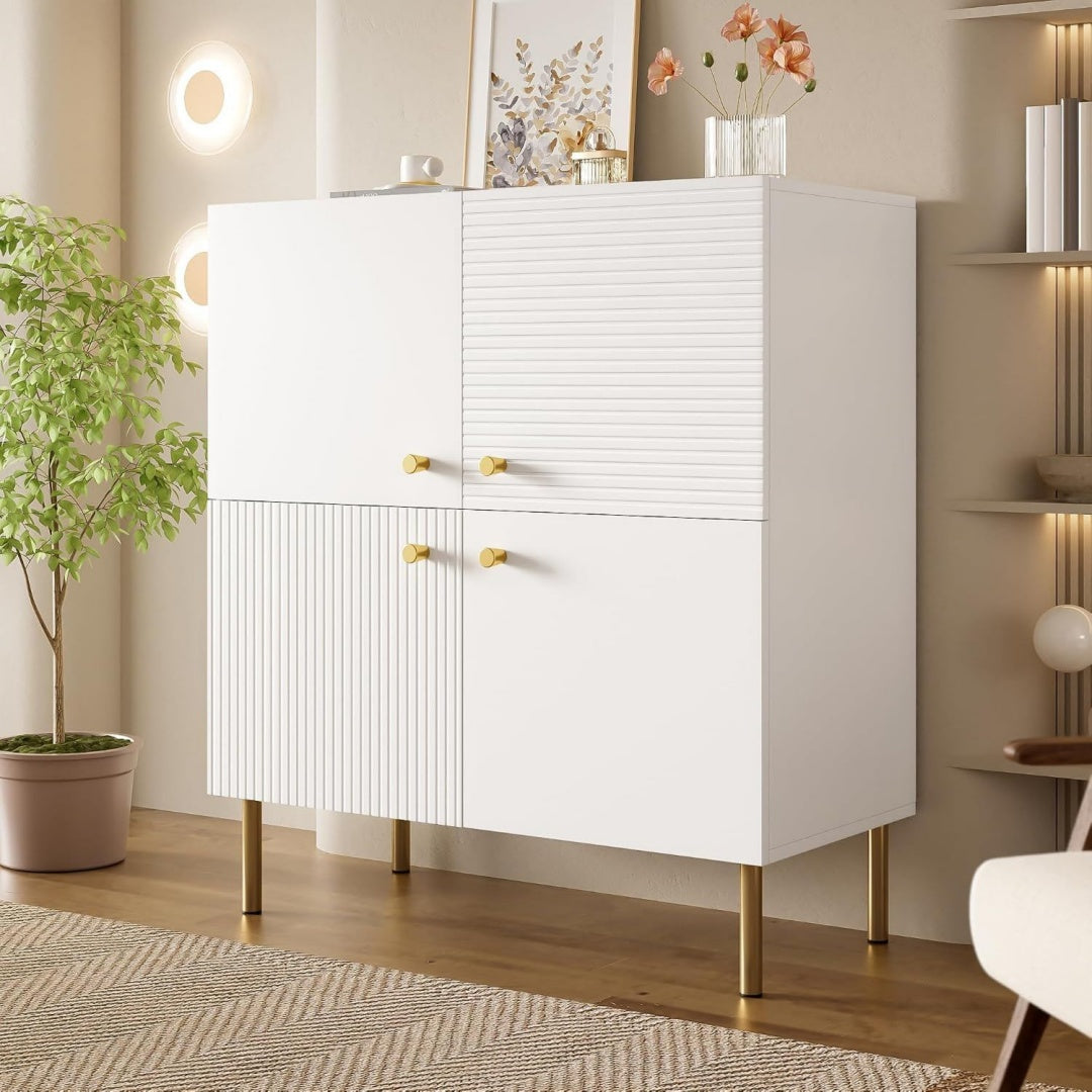 Buffet gris clair, conception MDF