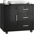 Armoire de rangement en chene, noir style epure