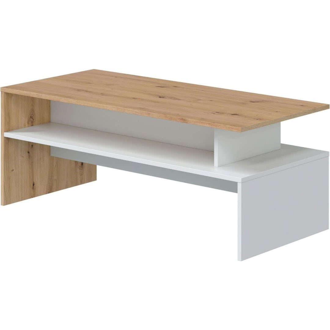 Table basse spacieuse en chene et panneau de particules