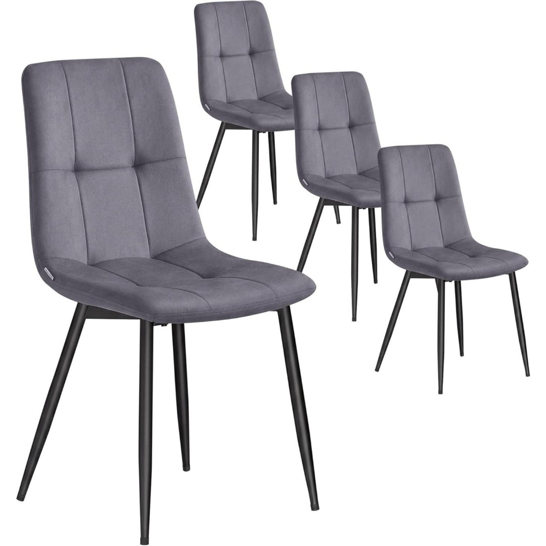 Grise chaise 75 x 120 x 72 cm, allure contemporaine velours