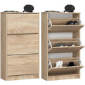 Contemporain, rangement a chaussures marron en bois