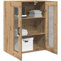 Credence marron en bois, etageres+ 2 portes