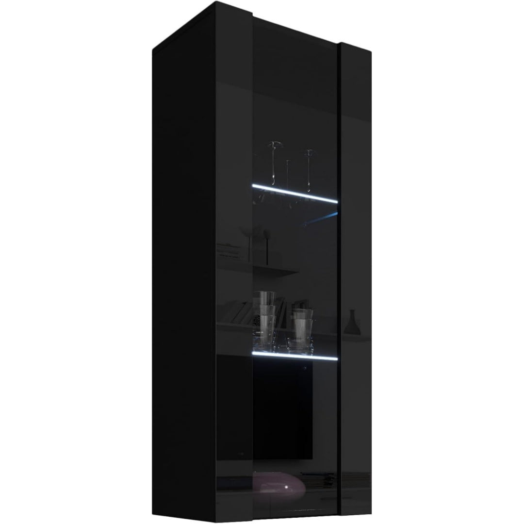 Idee, commode noir en verre