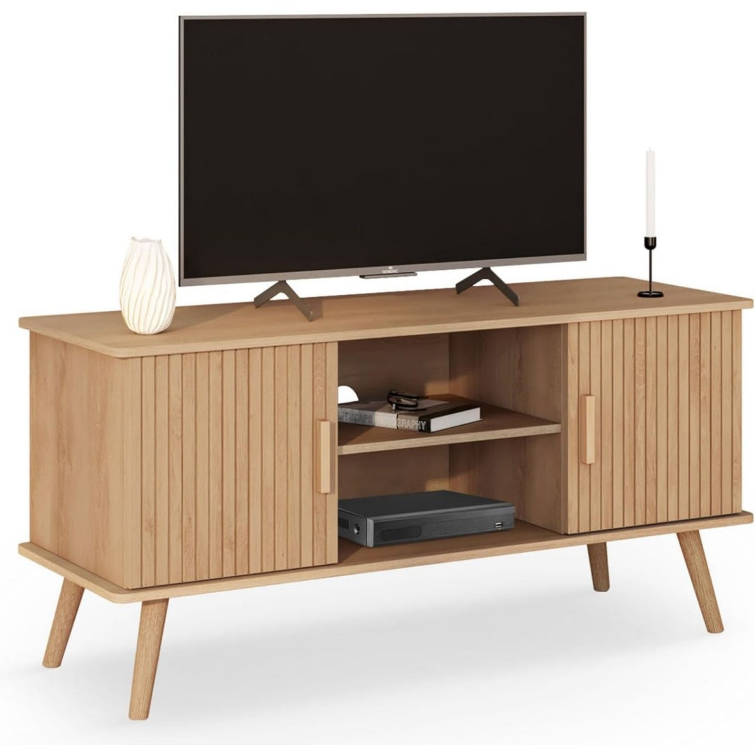 Marron banc TV en bois, 2 portes