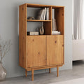 Buffet haut gris rangement optimise 2 portes 80 x 133 x 37 cm