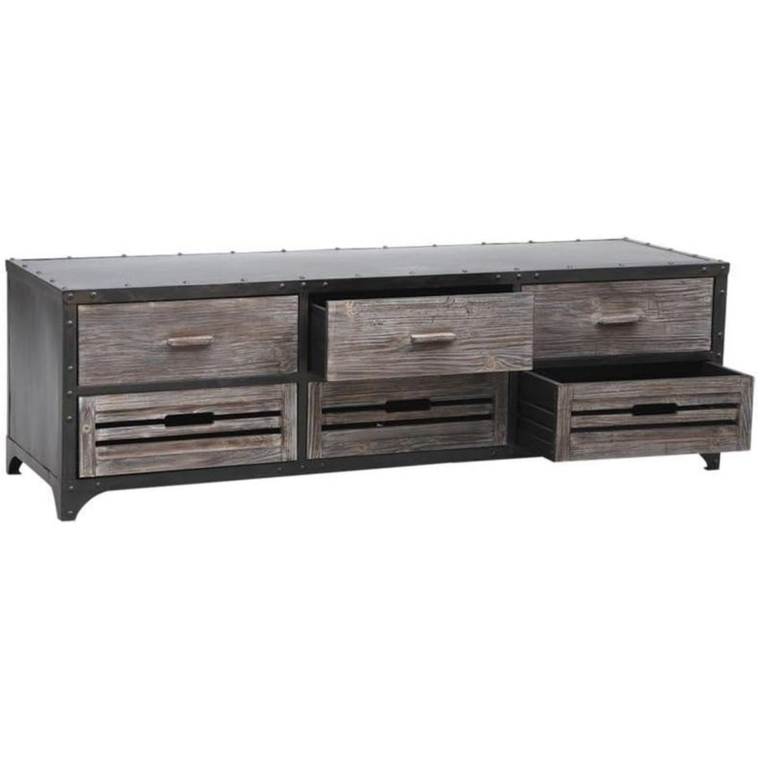 Meuble TV tendance style industriel gris fonce