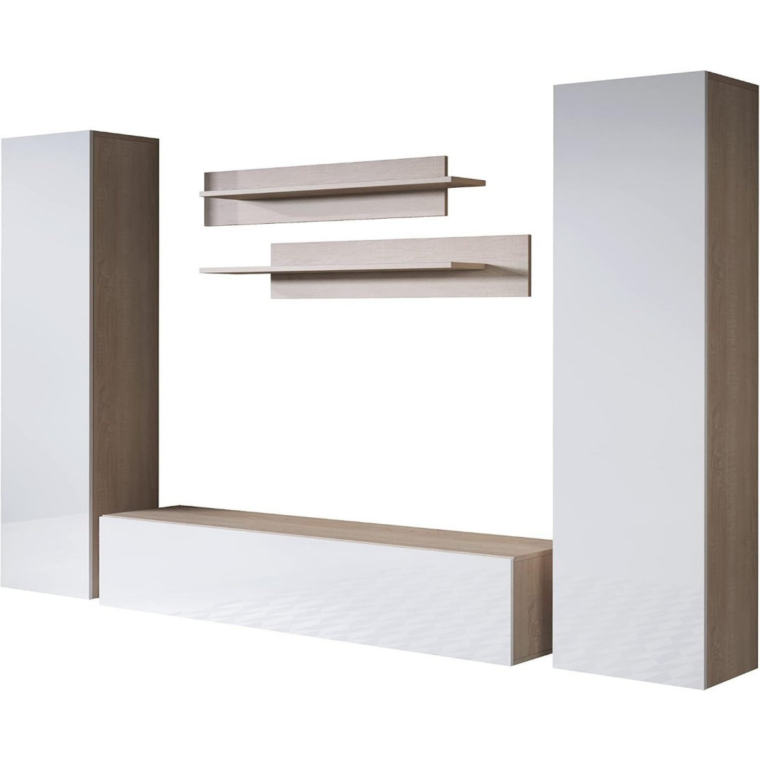 Effet chene Sonoma ensemble de meubles gris clair design moderne