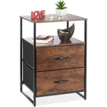Table de chevet marron en tissu