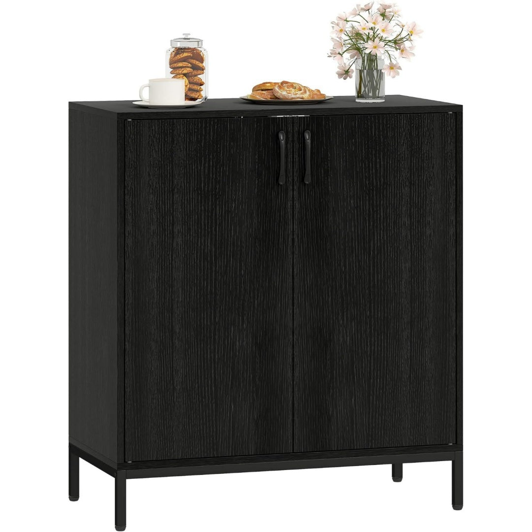 Bahut noir en bois, rangement pour chambre