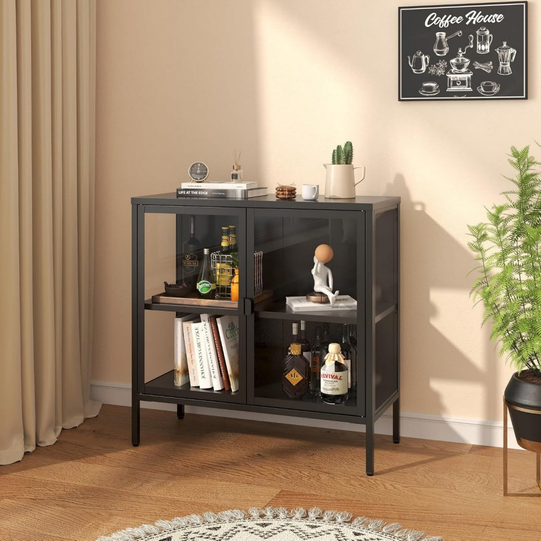 Marron enfilade, metal esprit rustique 80 x 80 x 35cm