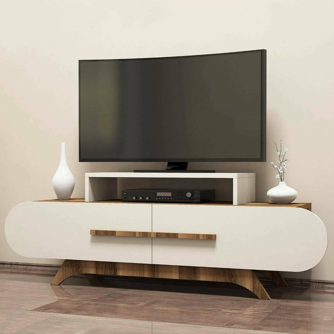 Meuble TV de rangement gris clair