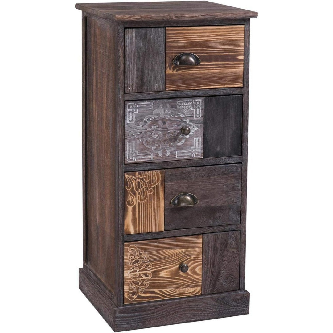 Coffre a tiroirs rangement bordeaux vintage