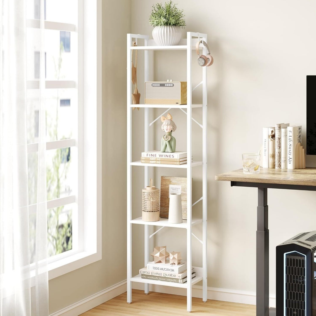 Bibliotheque en acier gris clair style industriel