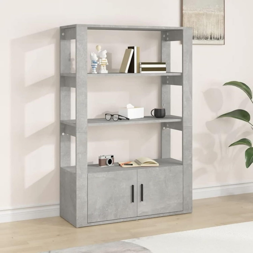 Buffet classique effet beton gris clair 80 x 30 x 119.5 cm