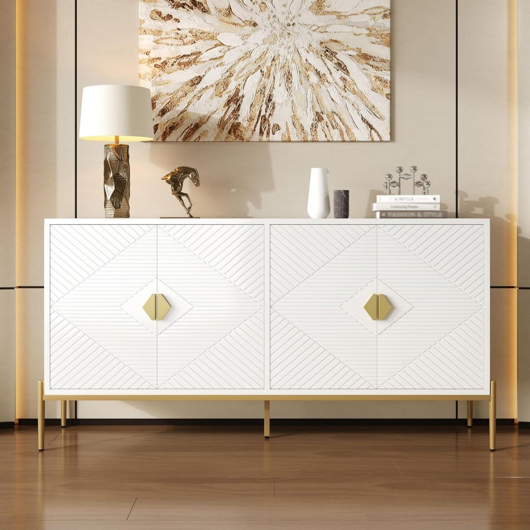 Buffet contemporain 4 portes beige