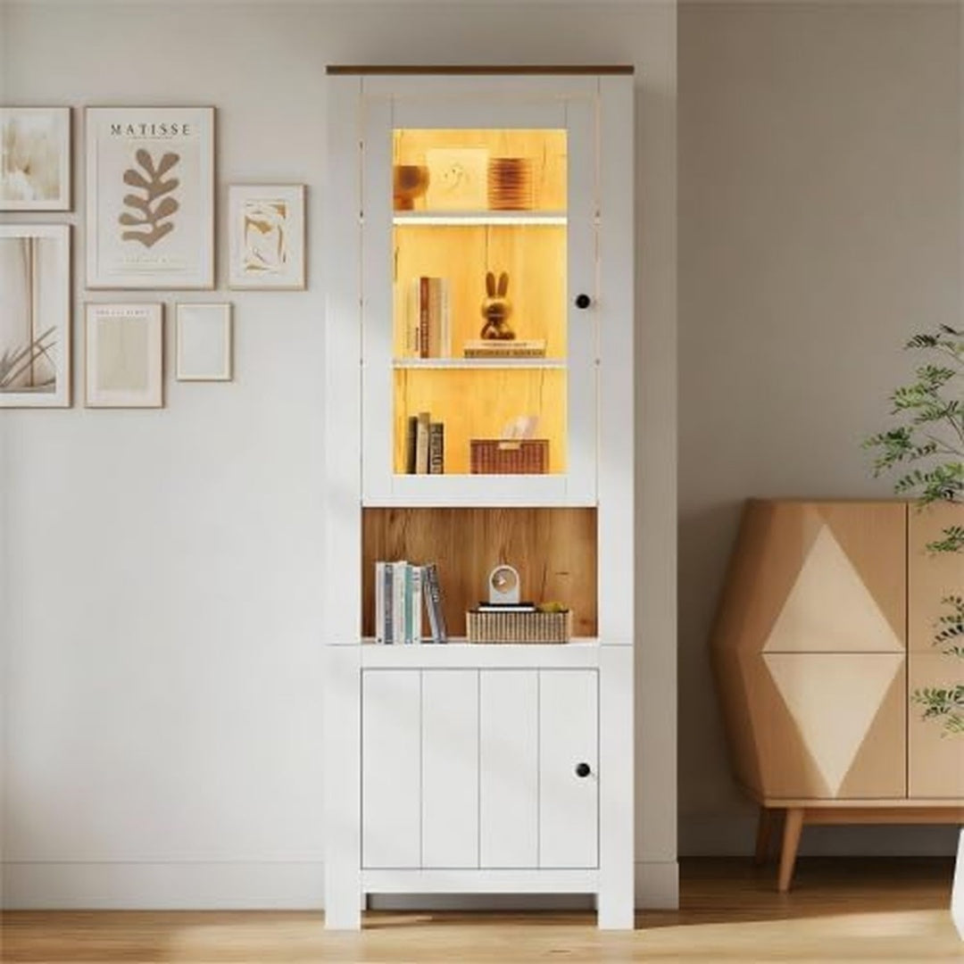 Vitrine gris, contemporain, rangement interieur optimise