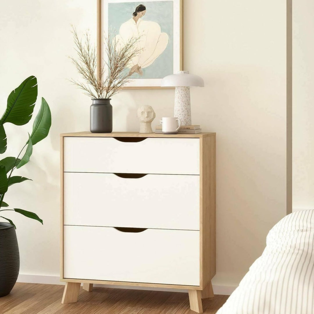 Chiffonnier leger et facile gris clair moderne