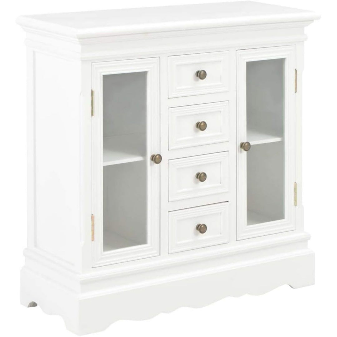 Meuble cachet vintage commode gris clair en bois