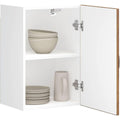 Armoire colonne gris clair, hevea, style contemporain