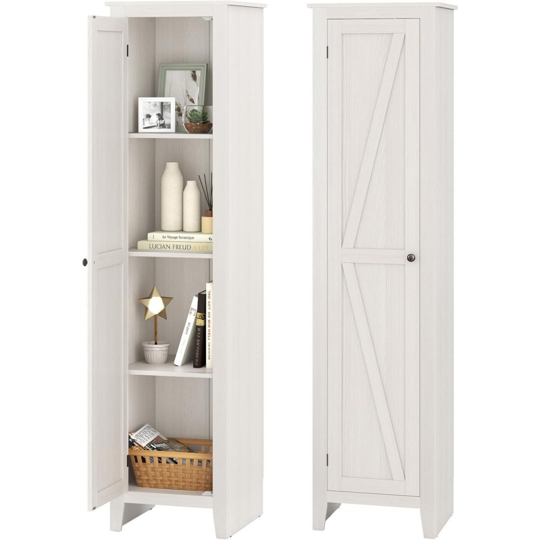 Colonne de rangement gris clair 39.5 x 43 x 183 cm pour salon